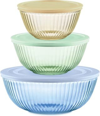 Ciotole per impastare in vetro Pyrex con coperchi