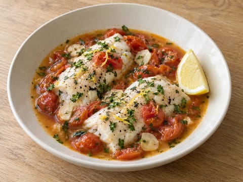 Acqua Pazza (peixe escalfado em caldo de tomate)