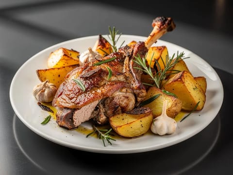 Agnello al Forno (Αρνί ψητό με πατάτες και δεντρολίβανο)