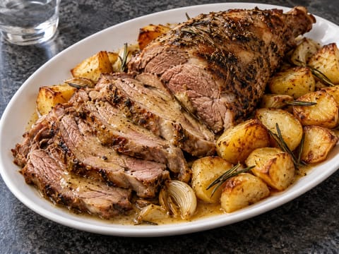 Agnello al Forno (pečené jehněčí s bramborami a rozmarýnem) Agnello al Forno (pečené jehněčí s bramborami a rozmarýnem)