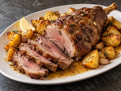 Agnello al Forno di Pasqua (Påsklammstek med potatis) Agnello al Forno di Pasqua (Påsklammstek med potatis)