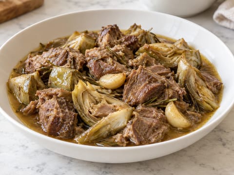 Agnello alla Romana con Carciofi (enginarli Roma usulü kuzu yahni) Agnello alla Romana con Carciofi (enginarli Roma usulü kuzu yahni)