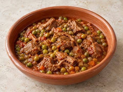 Agnello in Umido con Piselli (italiensk lamme- og ærtegryde)
