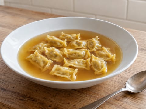 Agnolotti del Plin in Brodo (pâtes farcies piémontaises en bouillon)