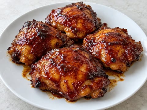 Cosce di pollo BBQ in friggitrice ad aria Cosce di pollo BBQ in friggitrice ad aria