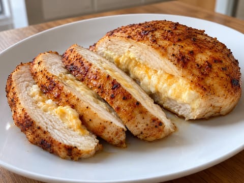 Ostefylt kylling i airfryer Ostefylt kylling i airfryer