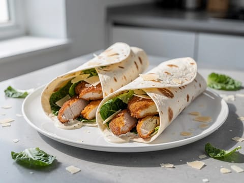 Caesar wrap s kuřetem z horkovzdušné fritézy Caesar wrap s kuřetem z horkovzdušné fritézy
