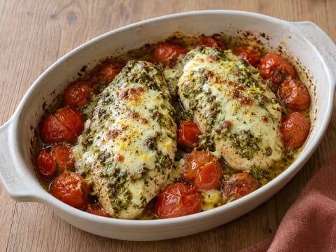 Gratin de poulet au pesto à l’air fryer Gratin de poulet au pesto à l’air fryer