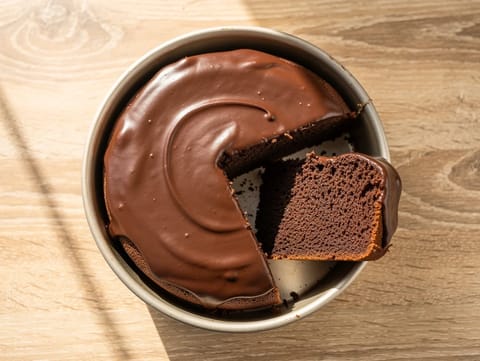 Bizcocho de chocolate en freidora de aire