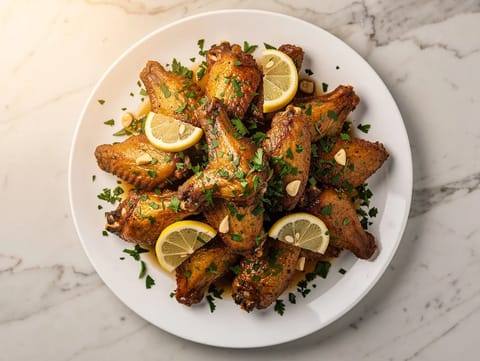 Airfryer-kyllingevinger med hvidløgssmør Airfryer-kyllingevinger med hvidløgssmør
