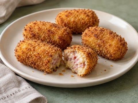 Airfryer-skinkekroketter med ost