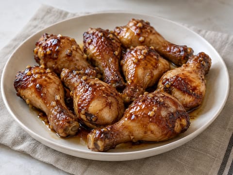 Hähnchenunterkeulen mit Honig-Knoblauch aus der Heißluftfritteuse