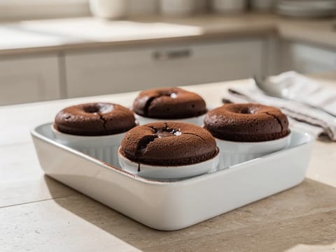 Tortino al cioccolato dal cuore fondente in friggitrice ad aria