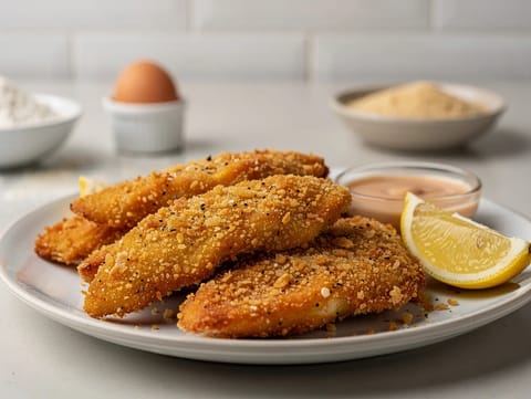 Straccetti di pollo al panko in friggitrice ad aria Straccetti di pollo al panko in friggitrice ad aria
