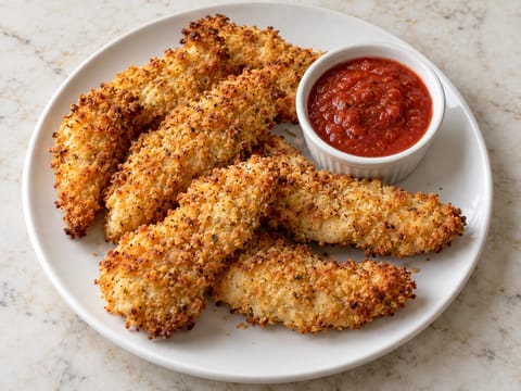 Kyllingstrimler med parmesanskorpe i airfryer Kyllingstrimler med parmesanskorpe i airfryer