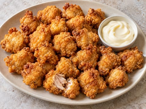 Frango tipo popcorn na air fryer Frango tipo popcorn na air fryer