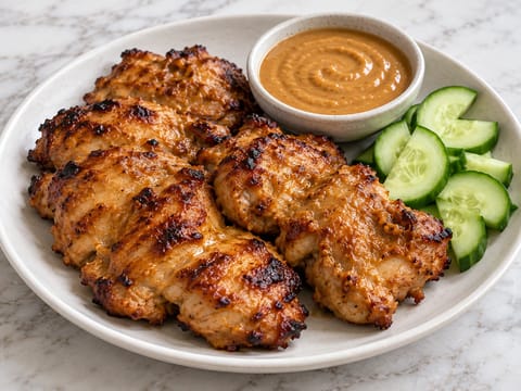 Satay-kana airfryerissa Satay-kana airfryerissa
