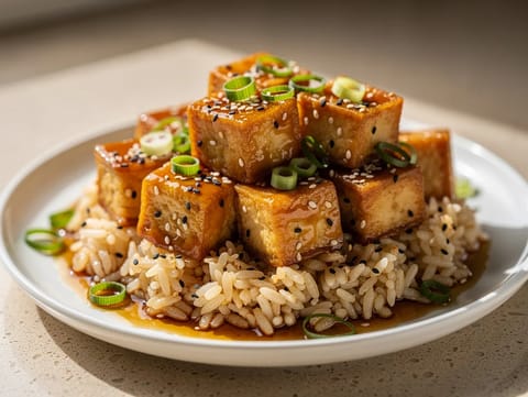 Tofu de sésamo na air fryer