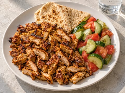 Frango shawarma na air fryer Frango shawarma na air fryer
