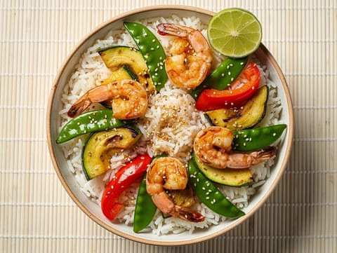 Camarão e legumes na air fryer Camarão e legumes na air fryer