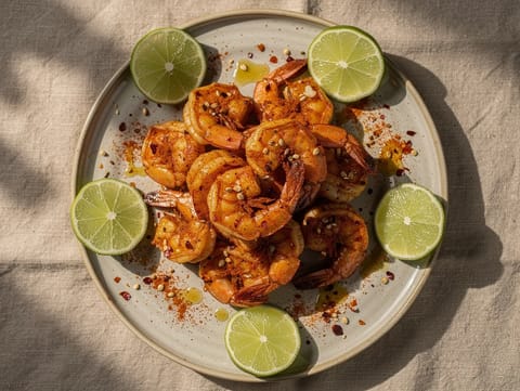 Kryddiga chilräkor i airfryer