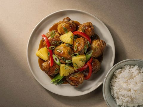 Söt- och sur kyckling i airfryer