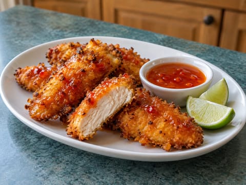 Sweet chili-kyllingetendere i airfryer Sweet chili-kyllingetendere i airfryer