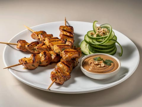 Tajskie szaszłyki satay z kurczaka z frytkownicy beztłuszczowej