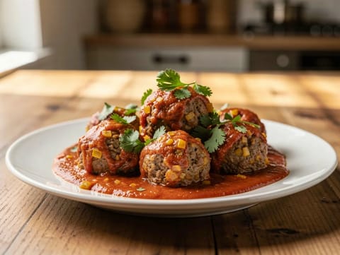 Albóndigas en Salsa de Chipotle (chipotle soslu dana köftesi) Albóndigas en Salsa de Chipotle (chipotle soslu dana köftesi)