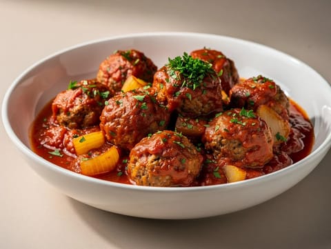 Albóndigas en Salsa de Tomate (albóndigas españolas en salsa de tomate)