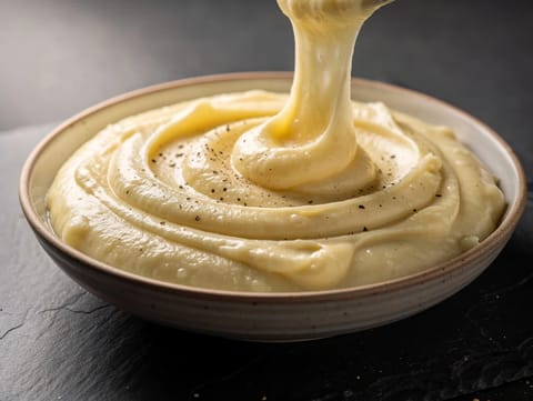 Aligot de l’Aubrac (puré elástico de patata y queso)