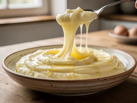 Aligot (puré de patatas con queso elástico) Aligot (puré de patatas con queso elástico)