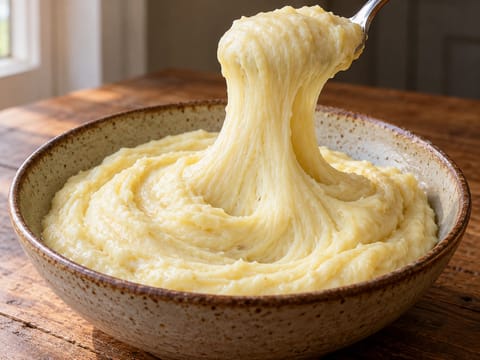 Aligot (ziehfähiges Kartoffelpüree mit Käse) Aligot (ziehfähiges Kartoffelpüree mit Käse)