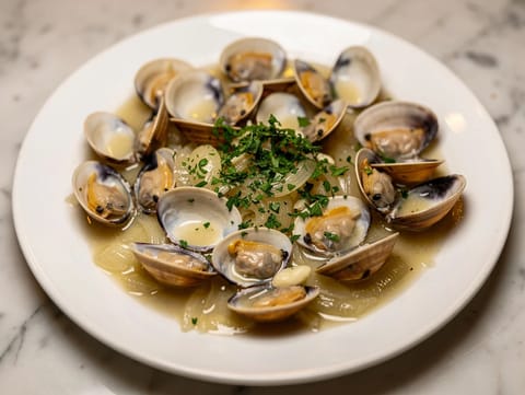 Almejas a la Marinera (simpukat valkoviinikastikkeessa) Almejas a la Marinera (simpukat valkoviinikastikkeessa)