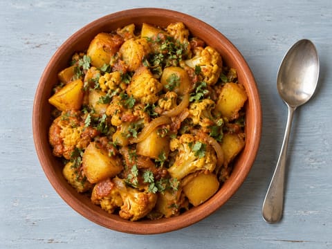Aloo Gobi (curry seco de patata y coliflor)