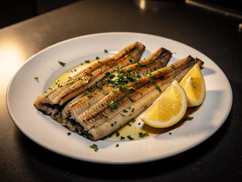 Anguilla alla Griglia (anguila italiana a la parrilla con limón y ajo)