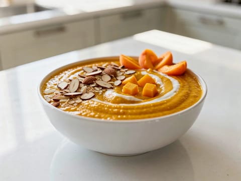 Smoothiebowl met abrikoos en amandel