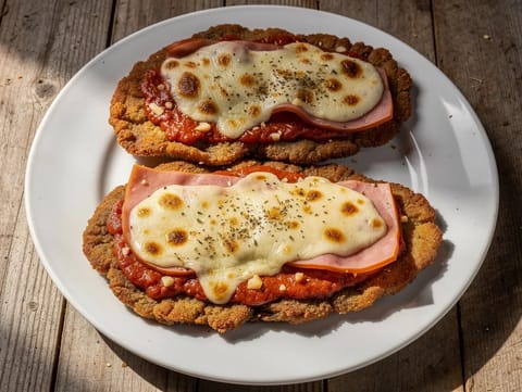 Milanesa Napolitana (Jambon ve Mozzarellalı Arjantin usulü dana şnitzel)