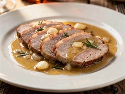 Arrosto di Vitello (italiensk kalvesteg med rosmarin og hvidvin)