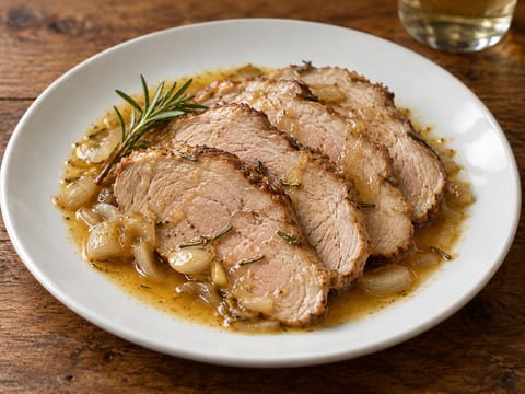 Arrosto di Vitello (vitela assada italiana com alecrim e vinho branco) Arrosto di Vitello (vitela assada italiana com alecrim e vinho branco)