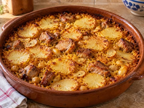 Arroz al Horno Valenciano (βαλενθιάνικο ρύζι φούρνου με χοιρινό και ρεβίθια) Arroz al Horno Valenciano (βαλενθιάνικο ρύζι φούρνου με χοιρινό και ρεβίθια)