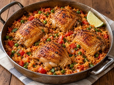 Arroz con Pollo (latinamerikansk kylling og ris i én gryte) Arroz con Pollo (latinamerikansk kylling og ris i én gryte)
