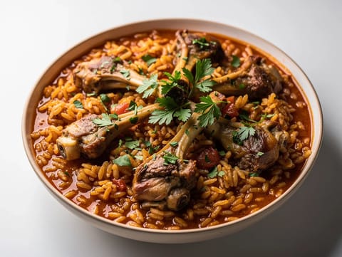 Arroz de Cabrito (portugisiskt ugnsbakat ris med killing) Arroz de Cabrito (portugisiskt ugnsbakat ris med killing)