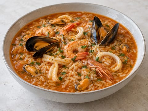 Arroz de Marisco (portugalilainen mereneläväriisi)