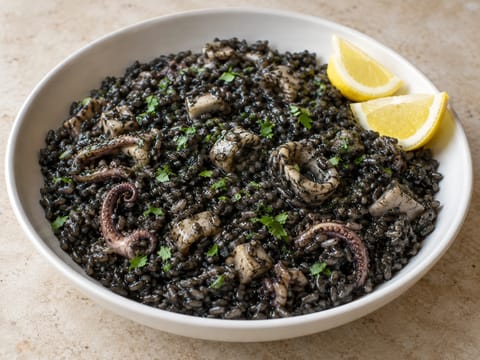 Arroz Negro (ris med bläckfiskbläck) Arroz Negro (ris med bläckfiskbläck)