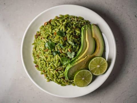 Arroz Verde con Poblano (mexikanskt grönt ris)