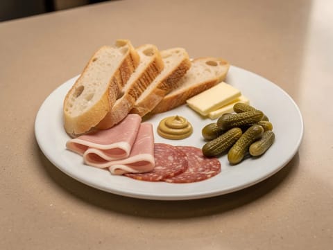 Assiette de Charcuterie cornichonien kanssa Assiette de Charcuterie cornichonien kanssa