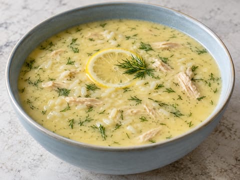 Avgolemono-keitto (kreikkalainen sitruuna-munakana-keitto) Avgolemono-keitto (kreikkalainen sitruuna-munakana-keitto)