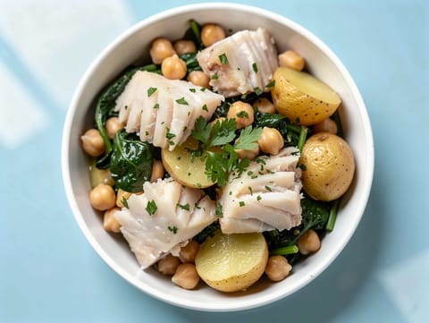 Bacalhau com Grão Bowl (μπακαλιάρος με ρεβίθια και πατάτες)