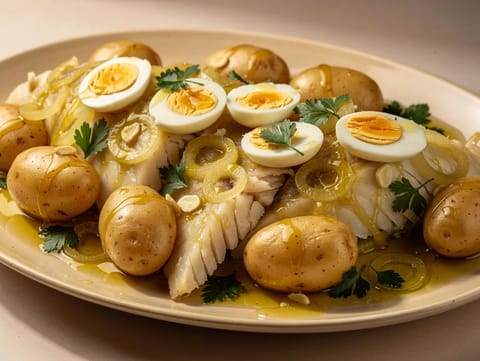 Bacalhau de Consoada (Παστός μπακαλιάρος με πατάτες και αυγά)